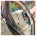 (MMT A050 187140) ΚΑΛΥΜΜΑ ΤΙΜΟΝΙΟΥ ΑΥΤΟΚΙΝΗΤΟΥ ΔΕΡΜΑΤΙΝΟ ΜΑΥΡΟ ΔΙΑΜΕΤΡΟ 36.5-38CM