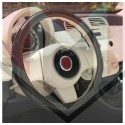(MMT A050 187140) ΚΑΛΥΜΜΑ ΤΙΜΟΝΙΟΥ ΑΥΤΟΚΙΝΗΤΟΥ ΔΕΡΜΑΤΙΝΟ ΜΑΥΡΟ ΔΙΑΜΕΤΡΟ 36.5-38CM