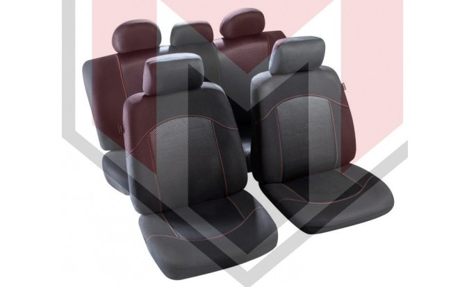 Κάλυμμα Σαλονιού Αυτοκινήτου (κομπλε Σετ μπροστά/πίσω) Χρώμα Μαύρο/κόκκινο (MMT A048 223300)