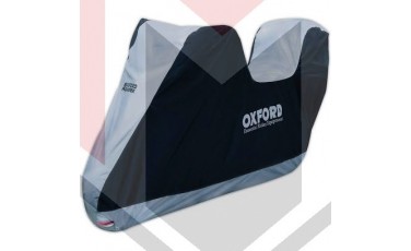 Κουκούλα Moto Oxford Aquatex New, μαύρη/ασημί S 100% αδιάβροχη με υποδοχη για μπαγκαζιέρα CV201
