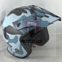 Ανοιχτό Κράνος JET STR S1-BLOX CAMOUFLAGE CAMO MAT ΜΑΥΡΟ ΜΠΛΕ ΜΕ ΓΕΙΣΟ και ΕΣΩΤΕΡΙΚΗ ΦΙΜΕ ΖΕΛΑΤΙΝΑ ΗΛΙΟΥ