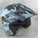 Ανοιχτό Κράνος JET STR S1-BLOX CAMOUFLAGE CAMO MAT ΜΑΥΡΟ ΜΠΛΕ ΜΕ ΓΕΙΣΟ και ΕΣΩΤΕΡΙΚΗ ΦΙΜΕ ΖΕΛΑΤΙΝΑ ΗΛΙΟΥ