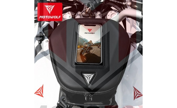 Motowolf Tank Bag Τσάντα Μοτοσυκλέτας με Θήκη Κινητού και Ιμάντες Μαύρο 6lt