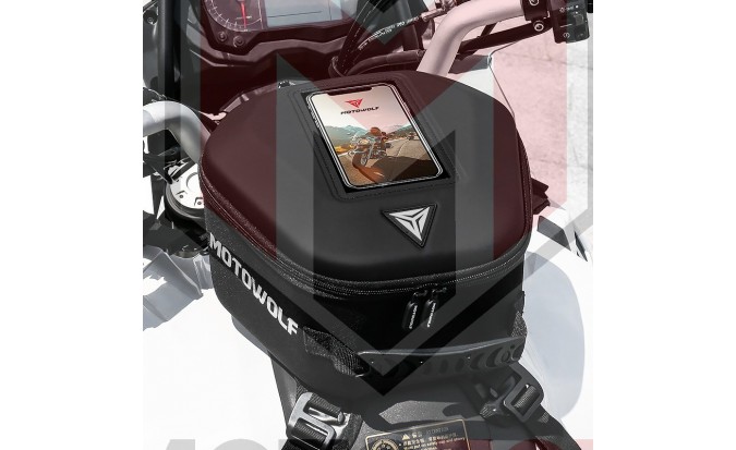 Motowolf Tank Bag Τσάντα Μοτοσυκλέτας με Θήκη Κινητού και Ιμάντες Μαύρο 6lt