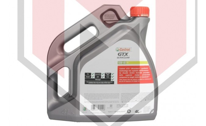 Castrol Λάδι κινητήρα αυτοκινήτου GTX 10W-40 Ultra Clean  Synthetic Technology,συσεκυασία 4Lt