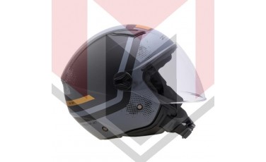 ΚΡΑΝΟΣ ZEN ZN-700 GEMINI ΑΝΟΙΚΤΟ (ECE R22.06) ΜΑΥΡΟ - ΓΚΡΙ - ΠΟΡΤΟΚΑΛΙ MAT 2