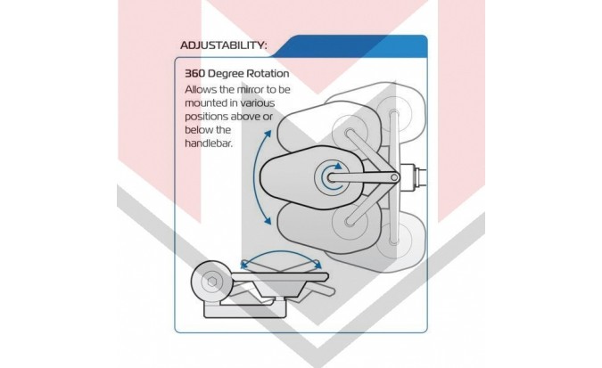 ΚΑΘΡΕΠΤΗΣ ΜΟΝΟΣ ΑΝΤΙΒΑΡΟΥ Shield Bar End Mirror OX510 OXFORD