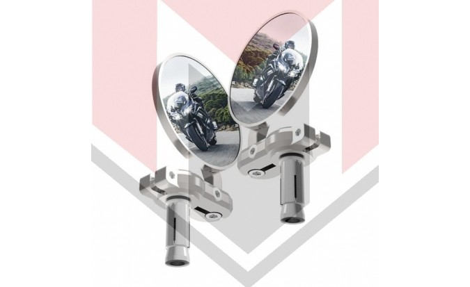ΚΑΘΡΕΠΤΗΣ ΜΟΝΟΣ ΑΝΤΙΒΑΡΟΥ BarEnd Mirrors - Silver OX578 OXFORD