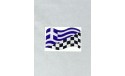 Αυτοκόλλητο ελληνική σημαία Racing κρυσταλλοποιημένο 3Χ5.5