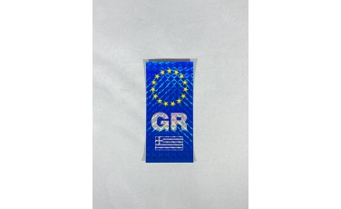 Αυτοκόλλητο GR Ευρωπαϊκή ένωση γαλάζιο 4.5Χ10
