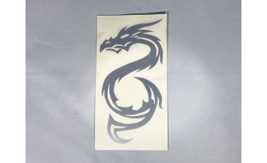 Αυτοκόλλητο Dragon ανάγλυφο ασημί 7 Χ 13